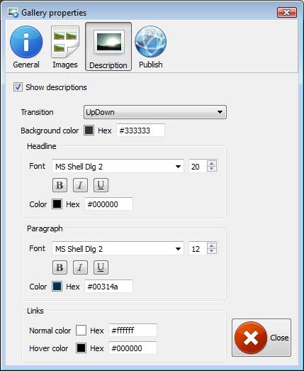 Description window : flash 8 tutorial slider menu
