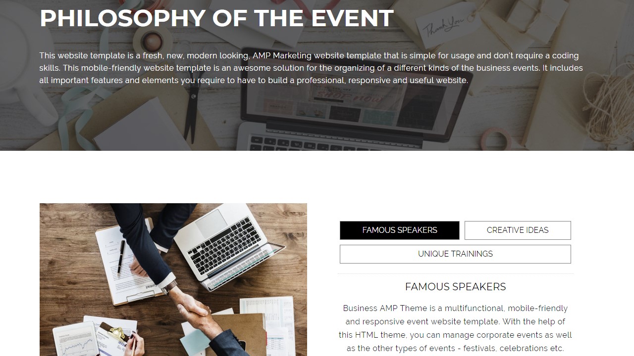 AMP Marketing Website Template